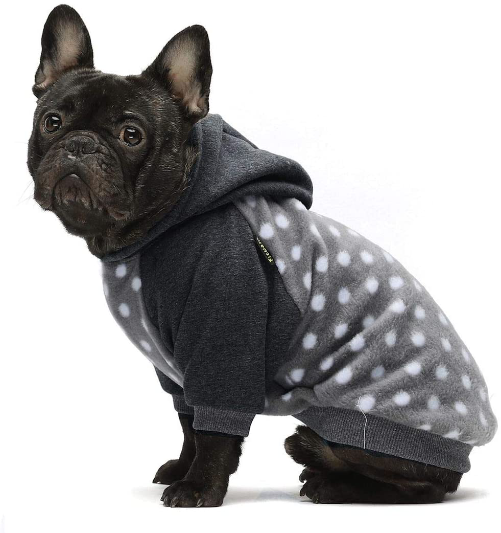 Fitwarm Polka Dot Pet Clothes Dog Hoodie Sweatshirts Pullover Cat Jackets Fleece Pink