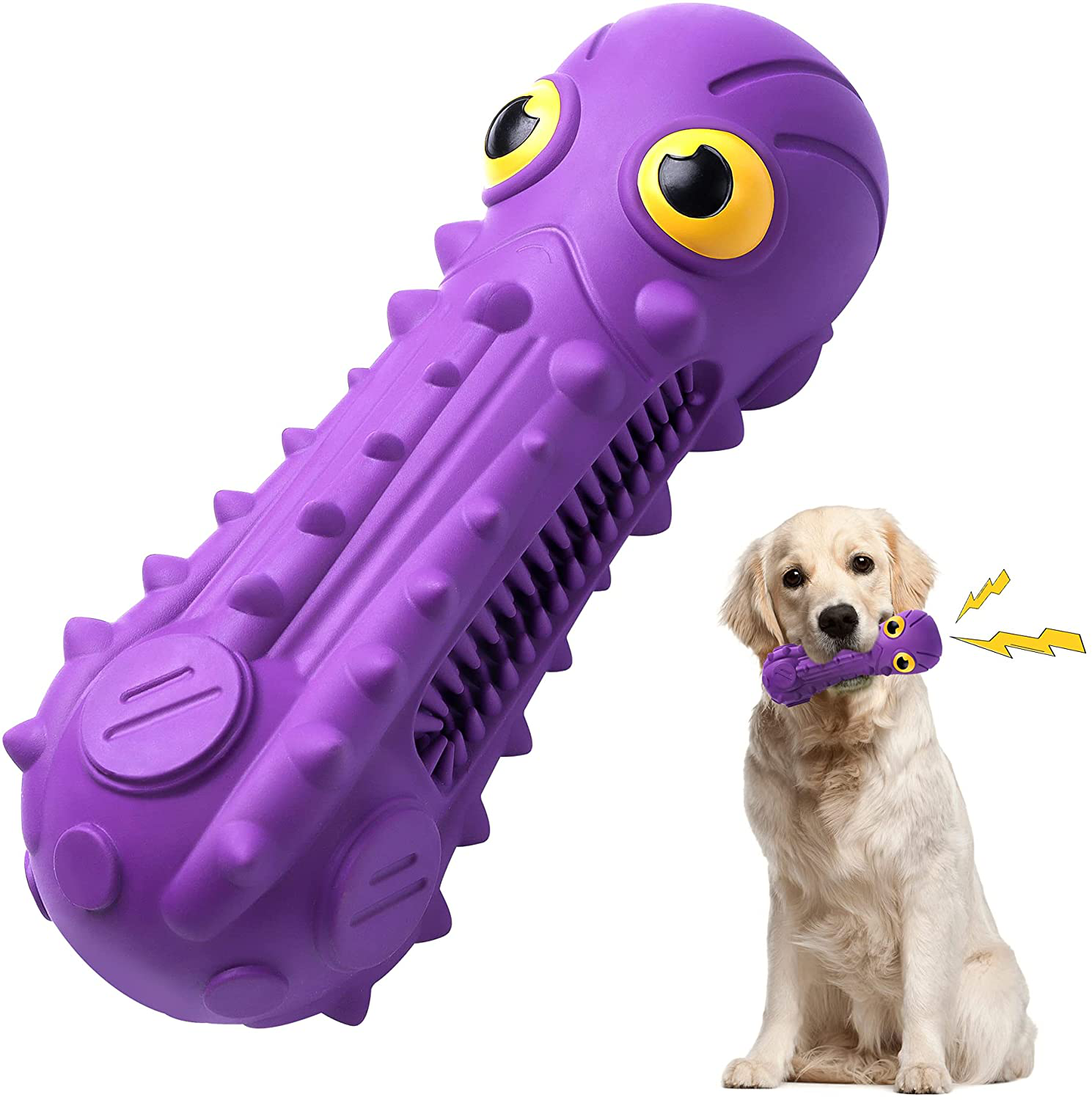 Dog Toys for Aggressive Chewers, Chew Toy Made from Non-Toxic Nylon and Durable Natural Rubber, Squeaky Toys for Medium and Large Breed Animals & Pet Supplies > Pet Supplies > Dog Supplies > Dog Toys LETCHEW Octopus  