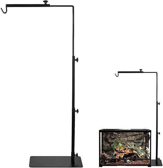 Reptile Metal Lamp Stand for Terrarium - for Plants Adjustable Led Grow Lights Stand , 360 ° Rotatable Heat Bulb Holder with Strong Hook for Turtle Tank,Tortoise Habitat,Hermit Crab Tank Ect Animals & Pet Supplies > Pet Supplies > Reptile & Amphibian Supplies > Reptile & Amphibian Habitat Heating & Lighting GENASTO   