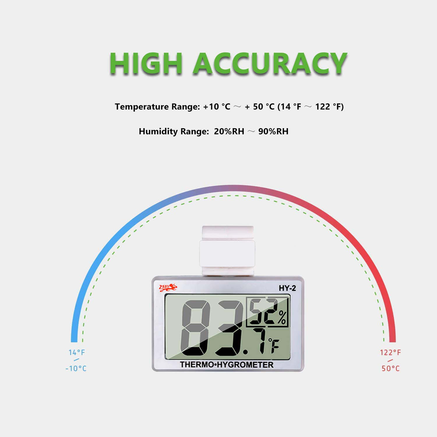 Reptile Thermometer Hygrometer LCD Digital Humidity Gauge, Reptile  Terrarium Thermometer Hygrometer Reptiles Tank Thermometer Hygrometer with  Hook 