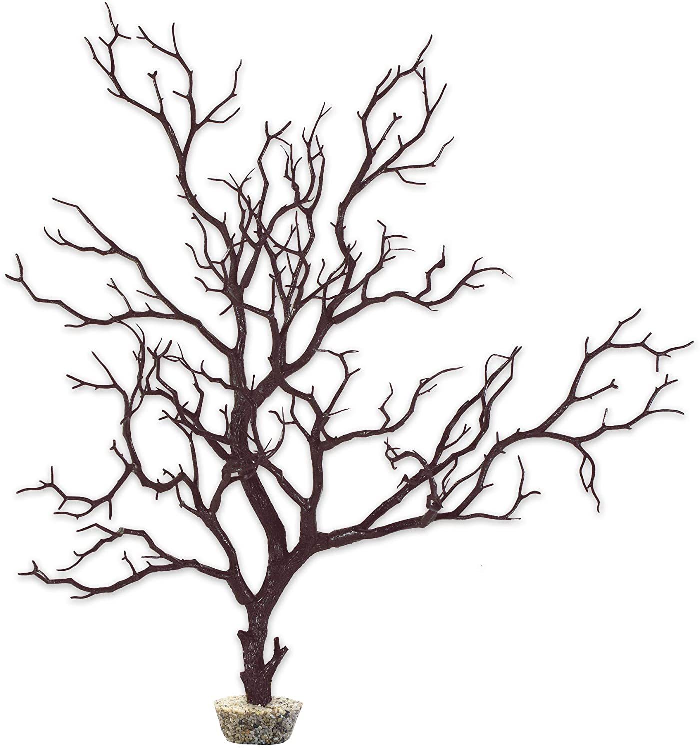 CURRENT USA Manzanita Branch 22-Inch Tall with Weighted Base, Molded Aquarium Décor Animals & Pet Supplies > Pet Supplies > Fish Supplies > Aquarium Decor CURRENT Dark River Brown  
