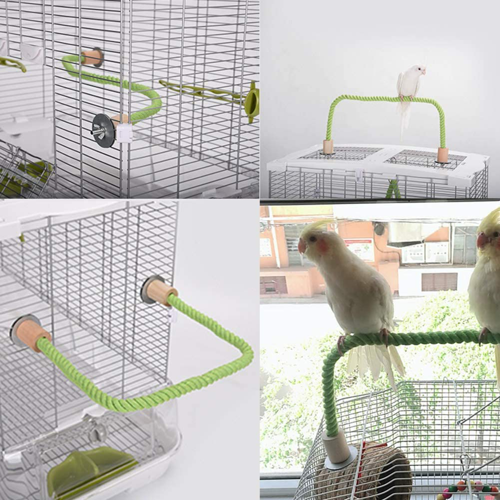 QBLEEV Bird Cage Rope Stands Conure Parrot Perches Swing Toys Play Set Birdcage Playground Play Gym Accessories for Parakeet Cockatiels Lovebirds African Grey(Cage Not Included) Animals & Pet Supplies > Pet Supplies > Bird Supplies > Bird Gyms & Playstands QBLEEV   