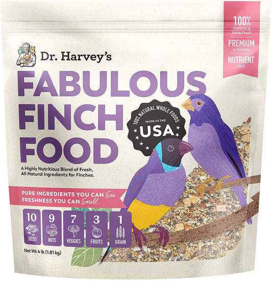 Dr. Harvey'S Fabulous Finch Food, All Natural Food for Finches Animals & Pet Supplies > Pet Supplies > Bird Supplies > Bird Food Healthy Formulations Inc 4 Pound (Pack of 1)  