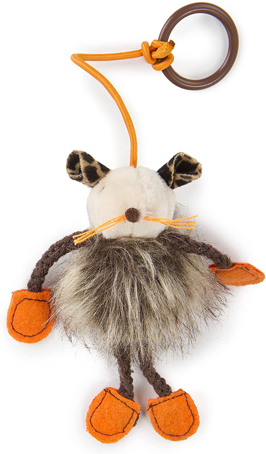 Smartykat Bouncy Mouse, Soft Plush Cat Toy, Interactive Bungee Teaser Toy with Elastic & Extra Long Faux Fur Orange and Green Assorted Animals & Pet Supplies > Pet Supplies > Cat Supplies > Cat Toys SmartyKat   