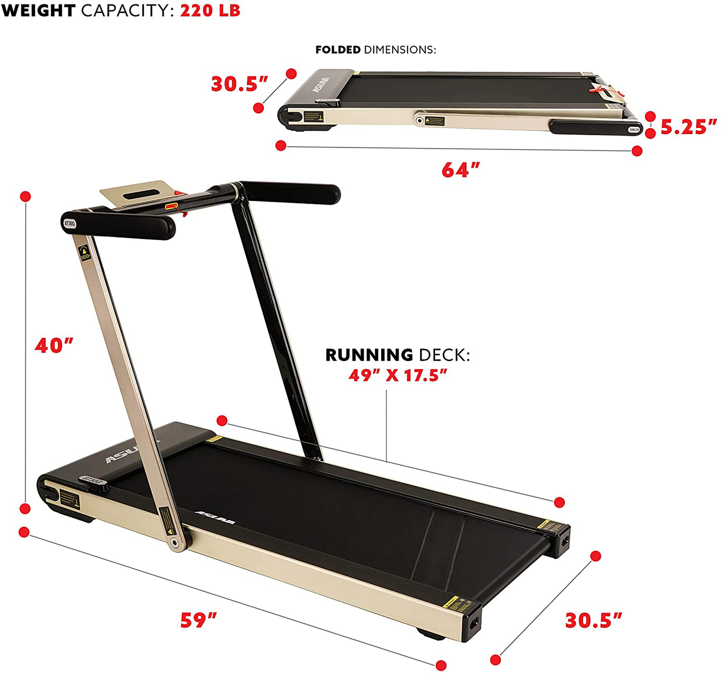 Sunny Health & Fitness ASUNA Premium Slim Folding Treadmill Running Machine with Speakers for Home Gyms Animals & Pet Supplies > Pet Supplies > Dog Supplies > Dog Treadmills Sunny Health & Fitness   