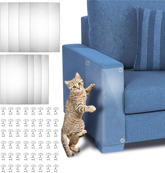 Cat Furniture Protector, 8 Pack Self-Adhesive Cat Couch Scratch Protector with 48 Twist Pins, 4-Pack XL 17.8" X 12"+ 4-Pack L 16"X12" Furniture Protectors from Cat Scratching Cover to Protect Sofa Animals & Pet Supplies > Pet Supplies > Cat Supplies > Cat Furniture Fashion&cool   