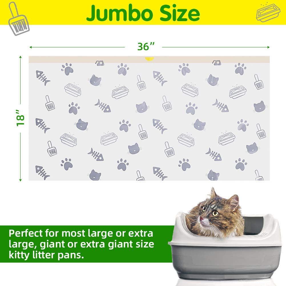 PETOCAT Litter Box Liners, 34 Count Jumbo Cat Litter Pan liners, Drawstring  Litter Liner Bags For Litter Box, Easy Clean Up. Thick Large Kitty Litter  Liner XL, Eco Friendly Pet Cat Supplies(36