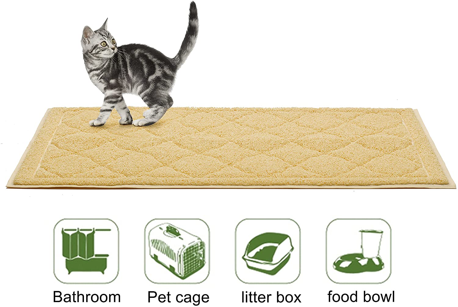 FINNKARE Litter Mat for Cat BPA Free Gray Traps Litter from Box and Paws, Cat Pad Soft on Paws, Easy to Clean, Durable. Animals & Pet Supplies > Pet Supplies > Cat Supplies > Cat Litter Box Mats FINNKARE   