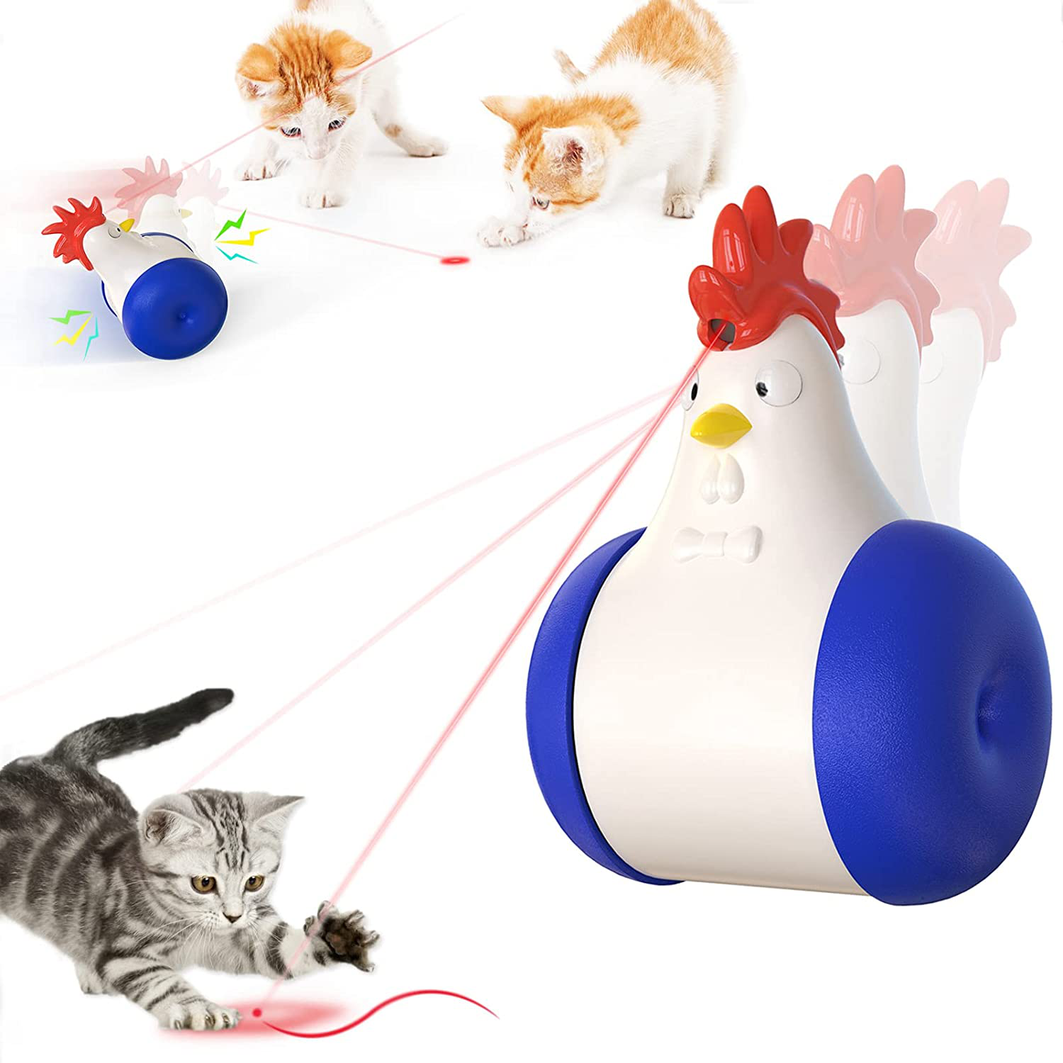 Cat Toys, Cat Laser Toys, Funny Cat Toys, Indoor Cat Toys, Balance Car Cat Toys, Kitten Toys, Cat Training Toys, Interactive Cat Toys, Squeaky Toys, Chicken Squawk Toys. Animals & Pet Supplies > Pet Supplies > Cat Supplies > Cat Toys zhenmao Laser cat and mouse toys  