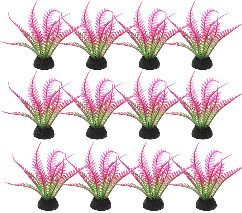 Feelers Artificial Seaweed Plants Aquarium Water Plants for Decoration Fish Tank Plastic Plant Décor Small Size 3.94 Inch Approximate Height, Green, Set of 12 Animals & Pet Supplies > Pet Supplies > Fish Supplies > Aquarium Decor Feelers Wine Red-12pcs  