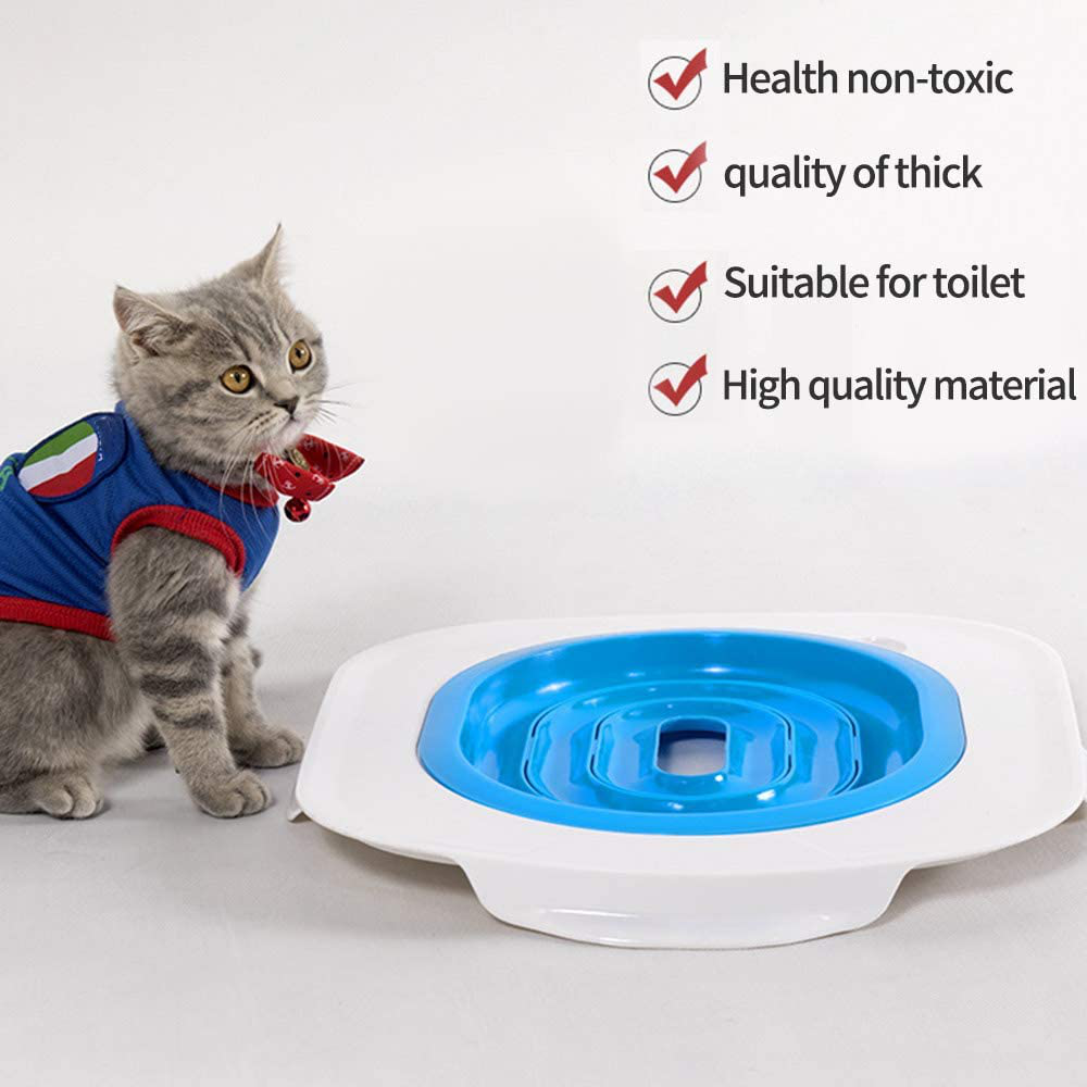 UTDKLPBXAQ Cat Toilet Training Kit Kitten, Pet Toilet Training System, Cat Litter Tray Mat Kitty Urinal Seat Toilet Trainer, Blue Convenient Groove Design Safe Tidy Animals & Pet Supplies > Pet Supplies > Cat Supplies > Cat Litter Box Mats UTDKLPBXAQ   