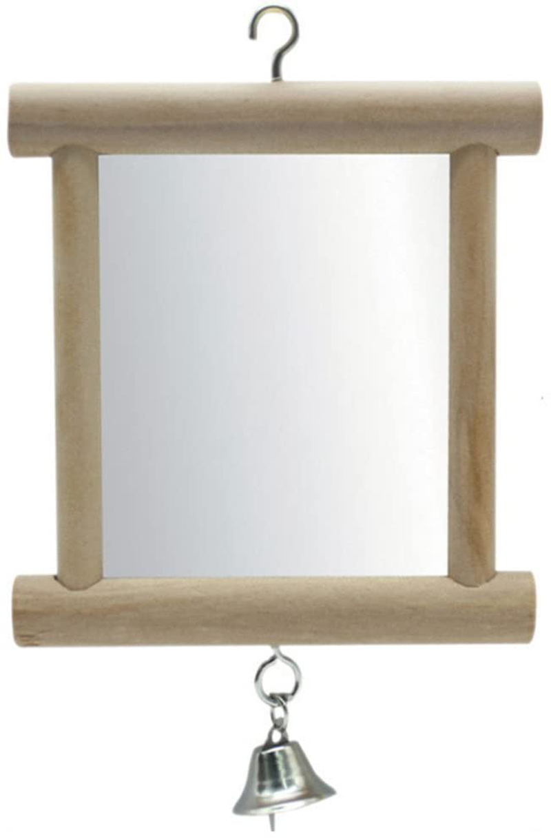 Hypeety Pet Bird Mirror with Bell Interactive Parrot Toy for Parrot Macaw African Greys Budgies Cockatoo Parakeet Cockatiels Conure Lovebird Cage Bells Mirror Animals & Pet Supplies > Pet Supplies > Bird Supplies > Bird Toys Hypeety C  