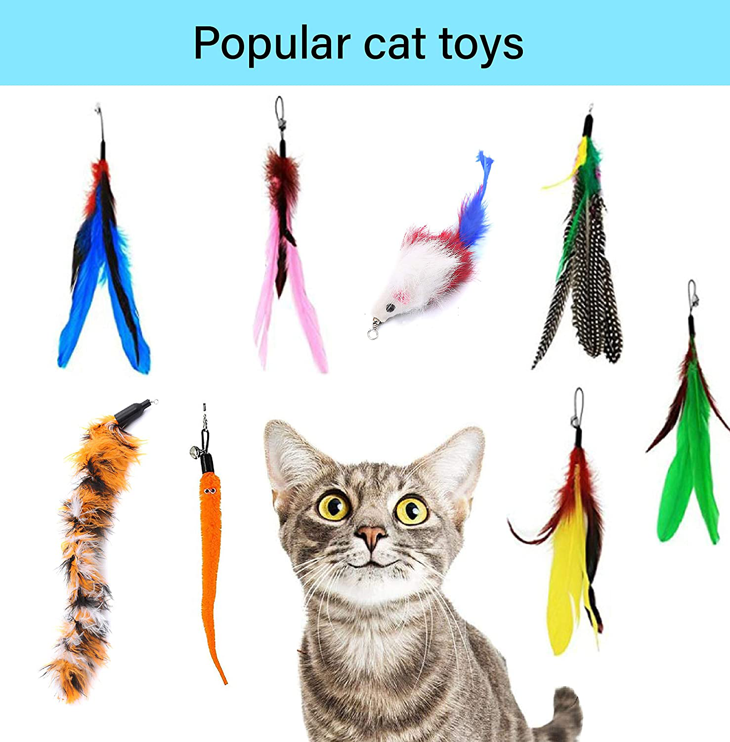 Retractable Cat Wand Toy Interactive Cat Feather Nepal