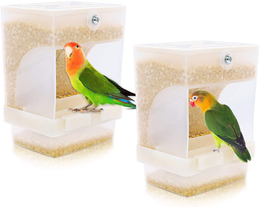 Rypet 2 PCS No-Mess Bird Feeder - Integrated Parrot Automatic Feeder for Small to Medium Birds Seed Food Container Animals & Pet Supplies > Pet Supplies > Bird Supplies > Bird Cage Accessories RYPET   
