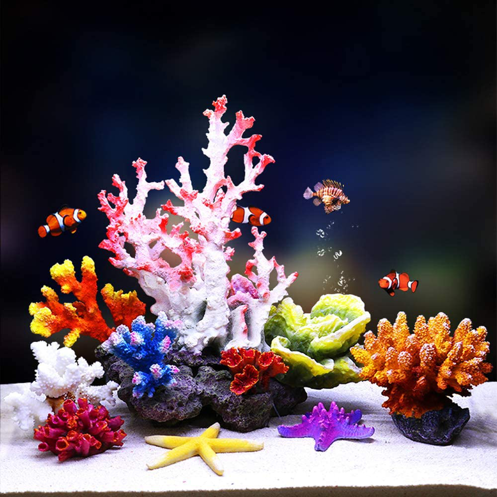Danmu 1Pc of Polyresin Coral Fish Tank Aquarium Decoration, Coral Ornaments, Aquarium Coral Decor 8" X 7" X 11" Animals & Pet Supplies > Pet Supplies > Fish Supplies > Aquarium Decor Danmu   