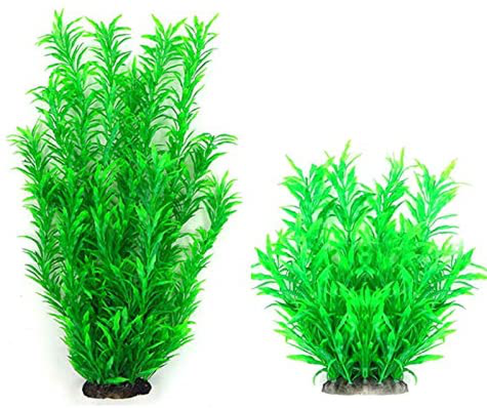 Donau 2Pcs Small Large Aquarium Plants Plastic Green Fish Tank Plants Artificial Aquairum Decor Animals & Pet Supplies > Pet Supplies > Fish Supplies > Aquarium Decor Donau   