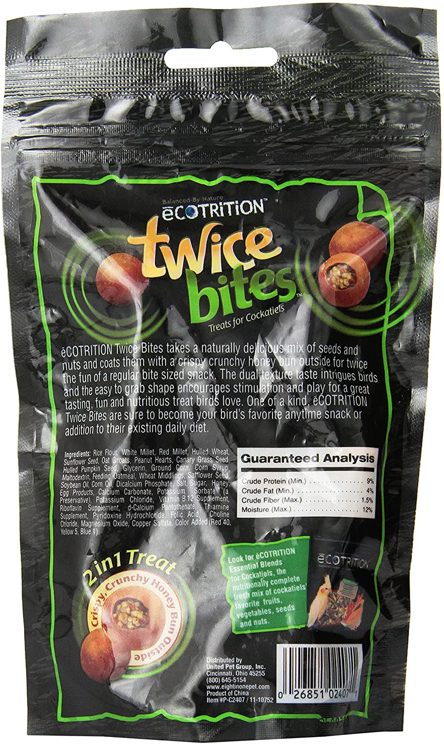 Ecotrition Twice Bites Cockatiel Treats, 4-Ounce (P-C2407) Animals & Pet Supplies > Pet Supplies > Small Animal Supplies > Small Animal Food eCotrition   