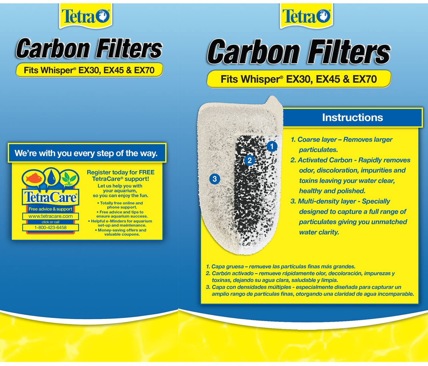Tetra Carbon Filters, for Aquariums, Fits Whisper EX Filters Animals & Pet Supplies > Pet Supplies > Fish Supplies > Aquarium Filters Tetra   