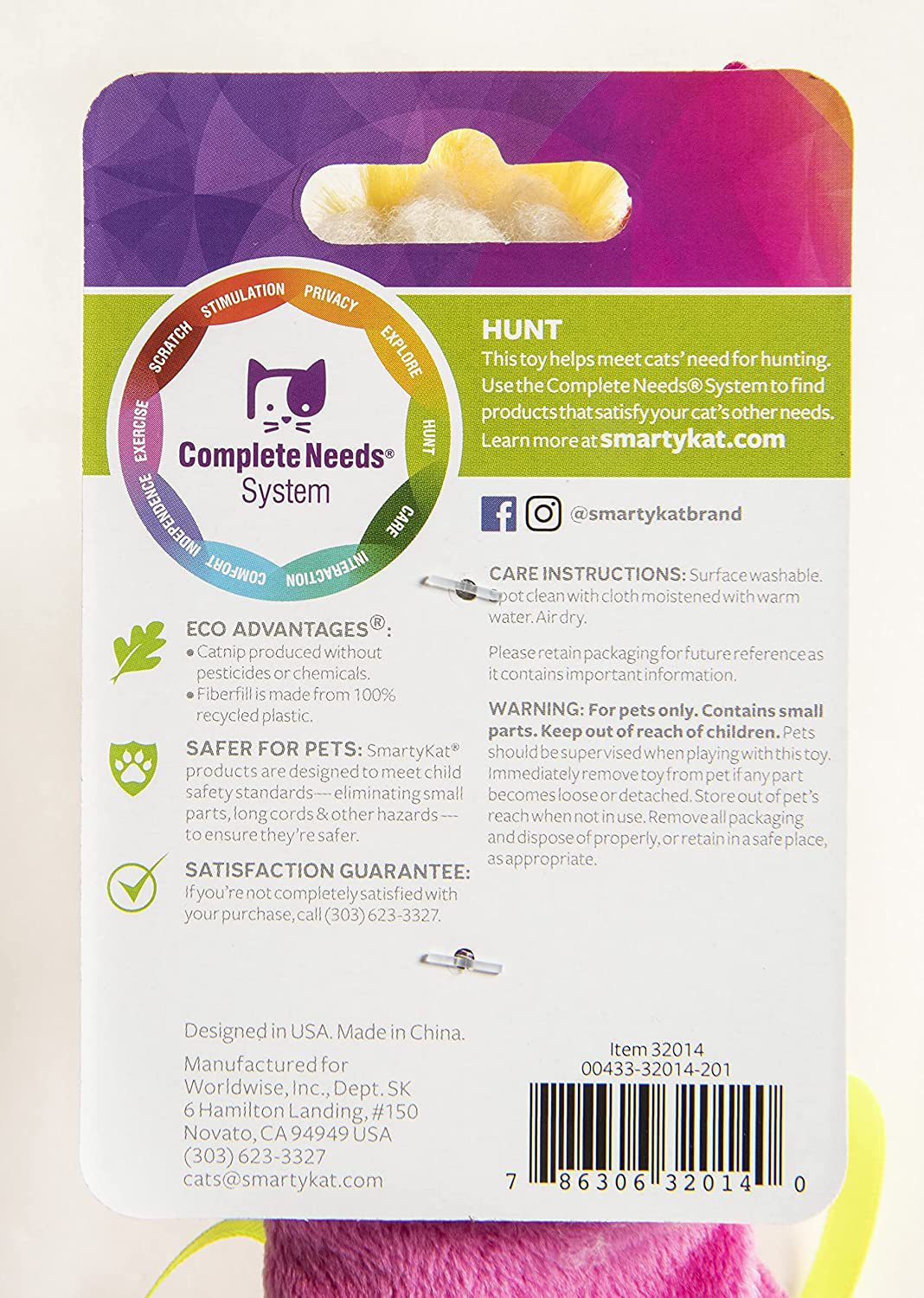 Smartykat Leggy Llama Kicker Soft Plush Crinkle & Catnip Cat Toys