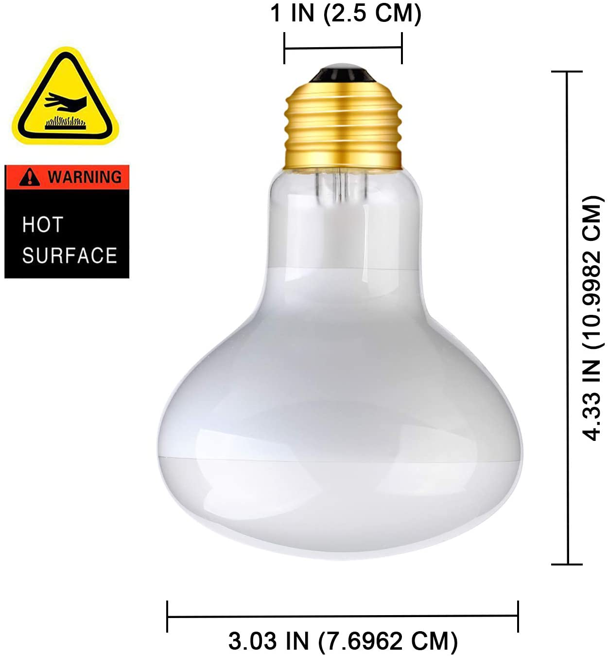 Aomryom 75W 2 Pack UVA Basking Spot Lamp Soft White Light Glass Heat Bulb for Reptiles & Amphibians