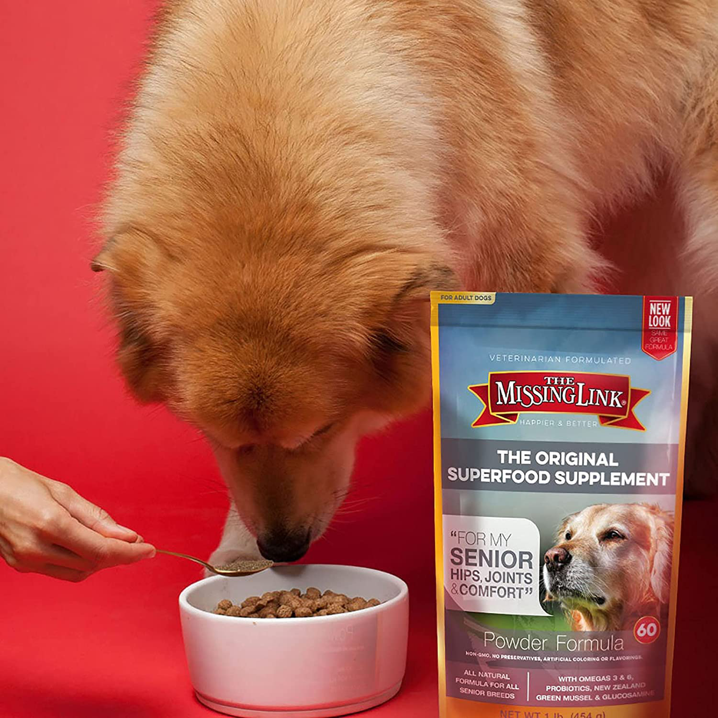 The Missing Link Original Veterinarian Formulated Aging Dog Superfood Supplement Powder - Omegas, Probiotics, Mussel & Glucosamine for Older Dog - Senior Hips, Joints & Comfort Formula - 1Lb Animals & Pet Supplies > Pet Supplies > Bird Supplies > Bird Treats The Missing Link   