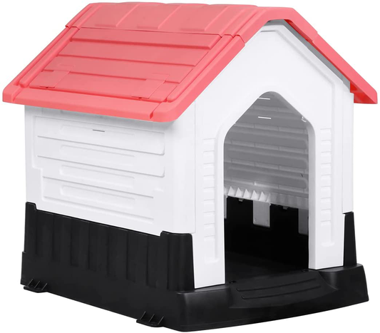 Magshion Durable Waterproof Plastic Dog Puppy House Indoor & Outdoor Pet Shelter with Elevated Floor Animals & Pet Supplies > Pet Supplies > Dog Supplies > Dog Houses Magshion PINK  