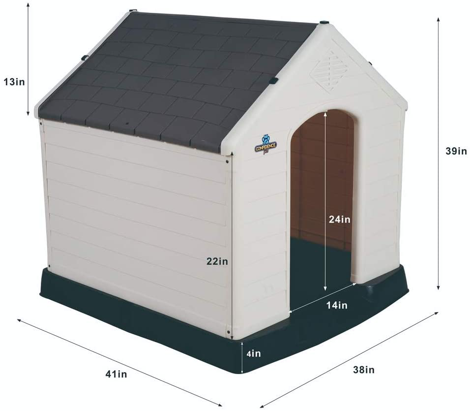 Confidence Pet XL Waterproof Plastic Dog Kennel Outdoor House