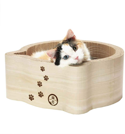 Necoichi Cat-Headed Scratcher Bed Animals & Pet Supplies > Pet Supplies > Cat Supplies > Cat Beds Necoichi Birch Regular (Pack of 1) 