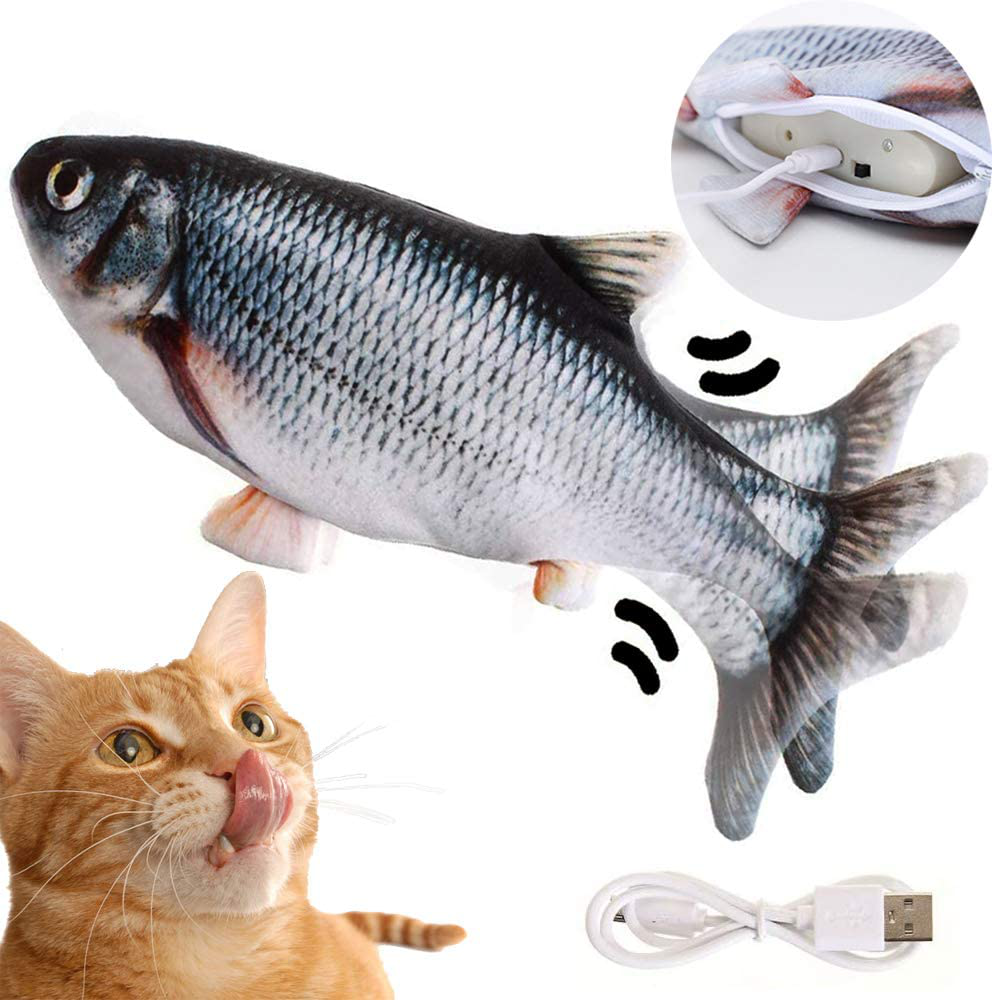 Beakabao Electric Moving Fsh Cat Toy, Flapping like Real Fish, Pet Interactive Realistic Plush Fun Toy, Suitable for Biting, Chewing, Catching, Kicking Animals & Pet Supplies > Pet Supplies > Cat Supplies > Cat Toys Violete A  