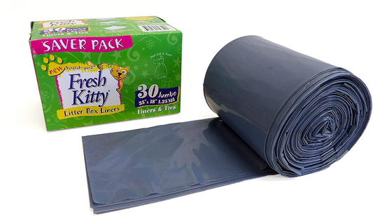Fresh Kitty Super Thick, Durable, Easy Clean up Jumbo Scented Litter Pan Box Liners, Bags with Ties for Pet Cats, 30 Ct Animals & Pet Supplies > Pet Supplies > Cat Supplies > Cat Litter Box Liners Fresh Kitty Jumbo  