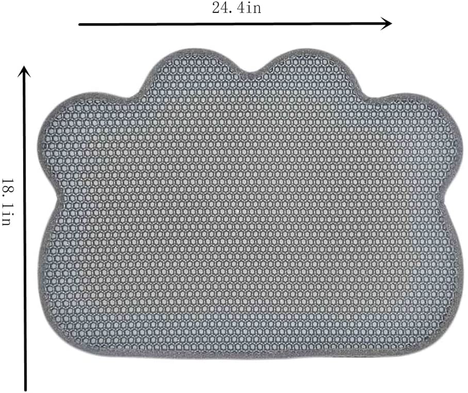 Mat Litter Cat, Cat Litter Mats Quality Cat Litter Trap Mat Waterproof Urine Proof Kitty Litter Mat Easy Clean Scatter Control Traps Litter from Box Helps to Waste Less Litter on Floors Non-Slip Backing (24.4Inx18.1In, Grey) Animals & Pet Supplies > Pet Supplies > Cat Supplies > Cat Litter Box Mats NewL   