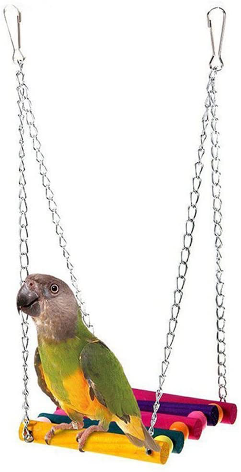 PIVBY Bird Rope Step Ladder Toy Bridge Cage Hammock Swing Toys for Parrot Parakeet Budgie Cockatiel Pack of 2 Animals & Pet Supplies > Pet Supplies > Bird Supplies > Bird Ladders & Perches PIVBY   