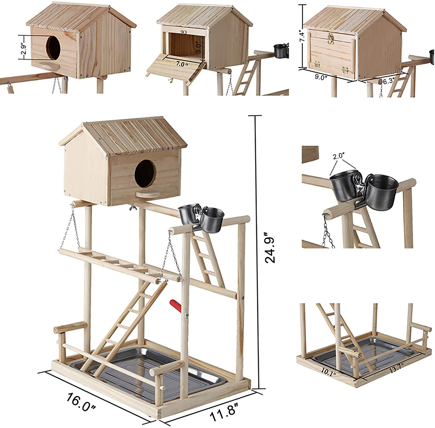 Rockever Parrot Play Stand Bird Playground Cockatiel Gym Animals & Pet Supplies > Pet Supplies > Bird Supplies > Bird Gyms & Playstands Rockever   