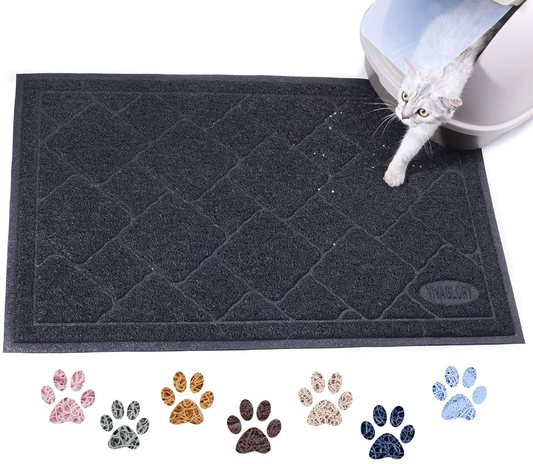 Vivaglory Cat Litter Mat, Extra Large (35"×23") Durable Litter Box Mat with Waterproof and Anti-Slip Back, Soft on Paws, Easy to Clean Animals & Pet Supplies > Pet Supplies > Cat Supplies > Cat Litter Box Mats Vivaglory Black Chic Pattern 