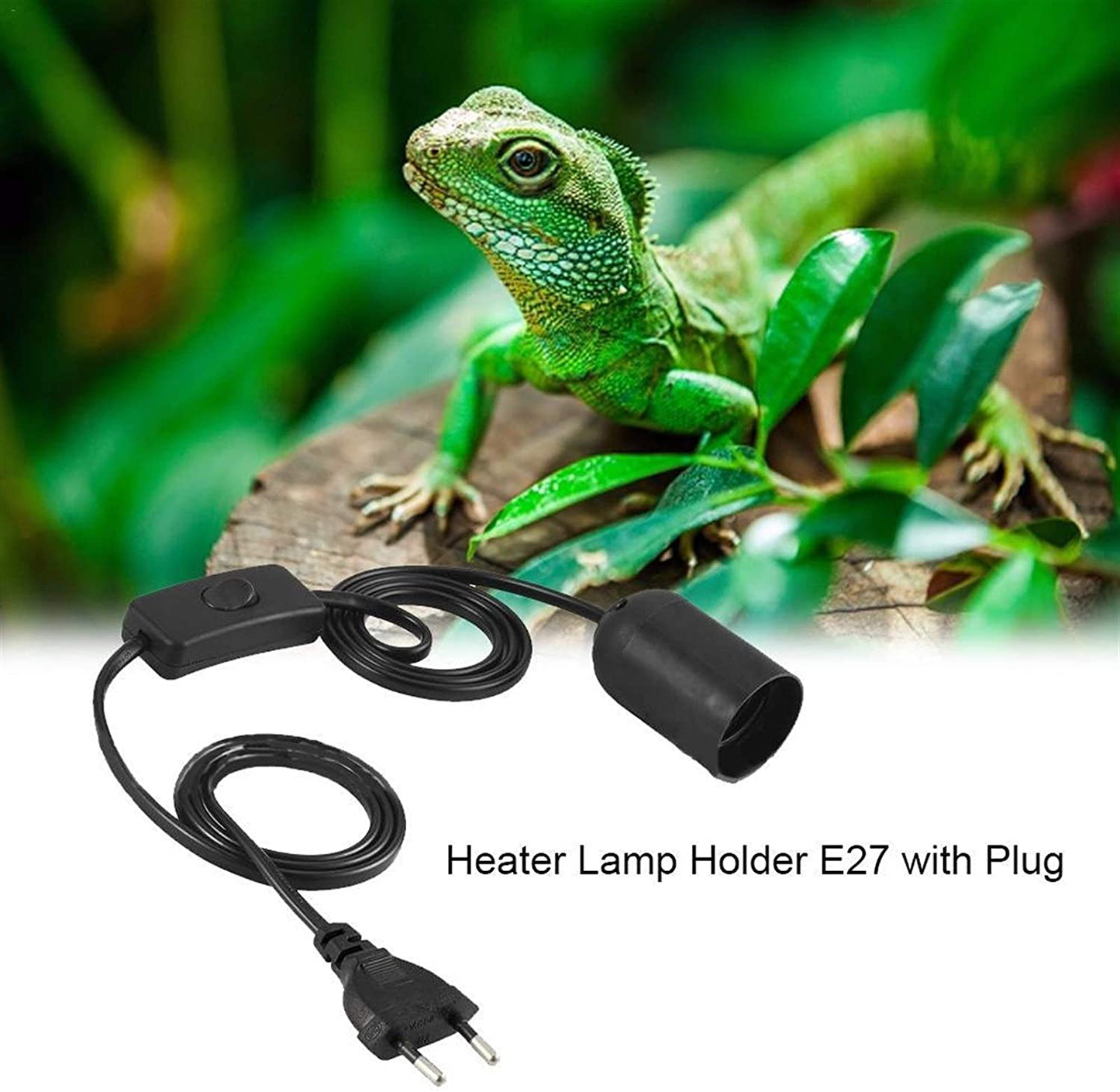 MING-BIN Pet Heating Heating Lamp Lamp Holder Switch Plug Reptile Chicken and Duck Heating Lamp Holder EU Animal Warm Keeping Lamp Holder