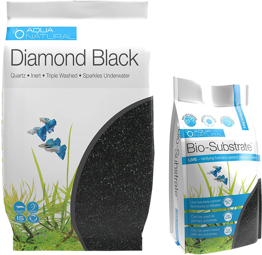 Bio Substrate and Dry Substrate Kit for New and Existing Aquariums Animals & Pet Supplies > Pet Supplies > Fish Supplies > Aquarium Gravel & Substrates AquaNatural Diamond Black  