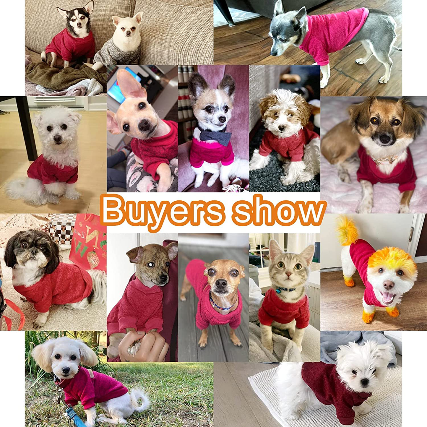 Jecikelon Pet Dog Clothes Knitwear Dog Sweater Soft Thickening Warm Pup Dogs Shirt Winter Puppy Sweater for Dogs (Medium, Wine)