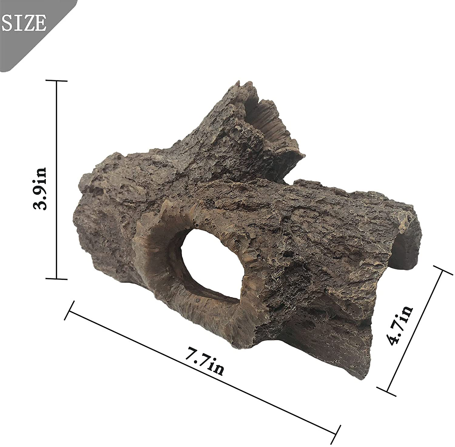 Tfwadmx Large Reptile Hideout Cave Lizard Resin Hollow Tree Trunk Habitat Decoration Decaying Driftwood Hut Ornament Bark Bend Tank Decor Terrarium Accessories for Gecko,Chameleon and Hermit Crabs Animals & Pet Supplies > Pet Supplies > Reptile & Amphibian Supplies > Reptile & Amphibian Habitat Accessories Tfwadmx   