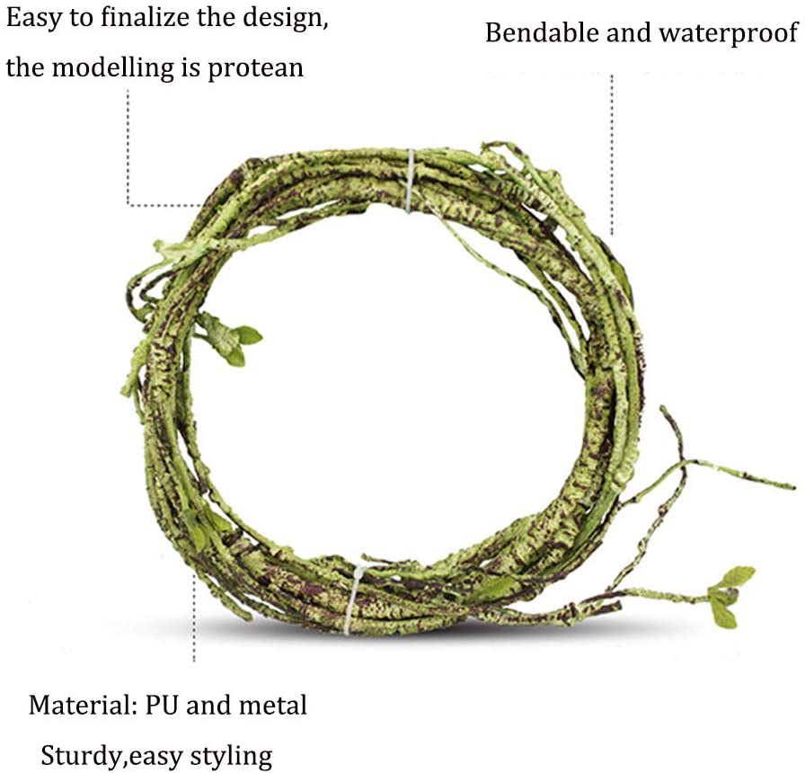Flexible Bend-A-Branch Jungle Vines Plastic Terrarium Plant Leaves Pet Habitat Decor for Lizard,Frogs, Snakes and More Reptiles (Reptile Vines)