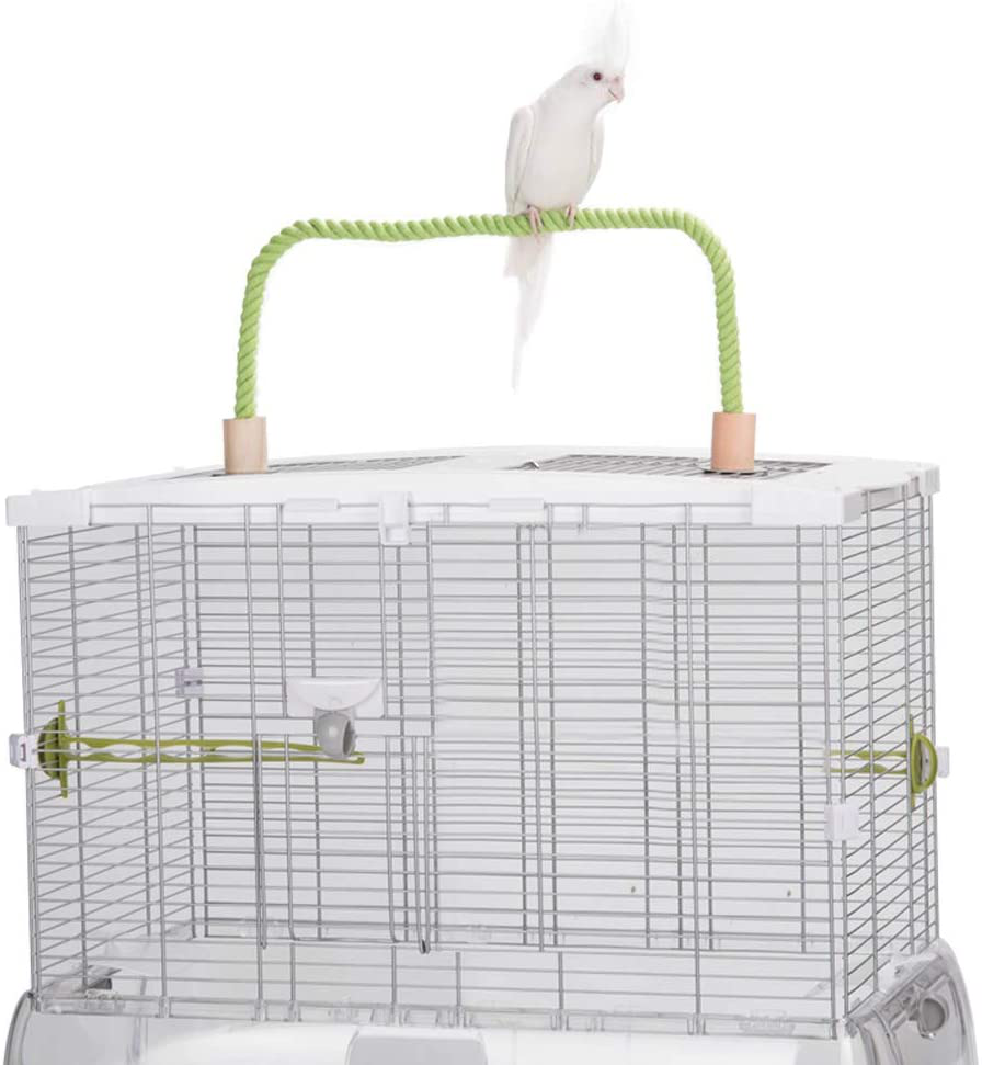 QBLEEV Bird Hemp Rope Perch Swing, Parrot Grinding Perches Cage Top Play Stands Playground Birdcage Accessories Rope Bungee Toys(Cage Not Included) Animals & Pet Supplies > Pet Supplies > Bird Supplies > Bird Gyms & Playstands QBLEEV green  