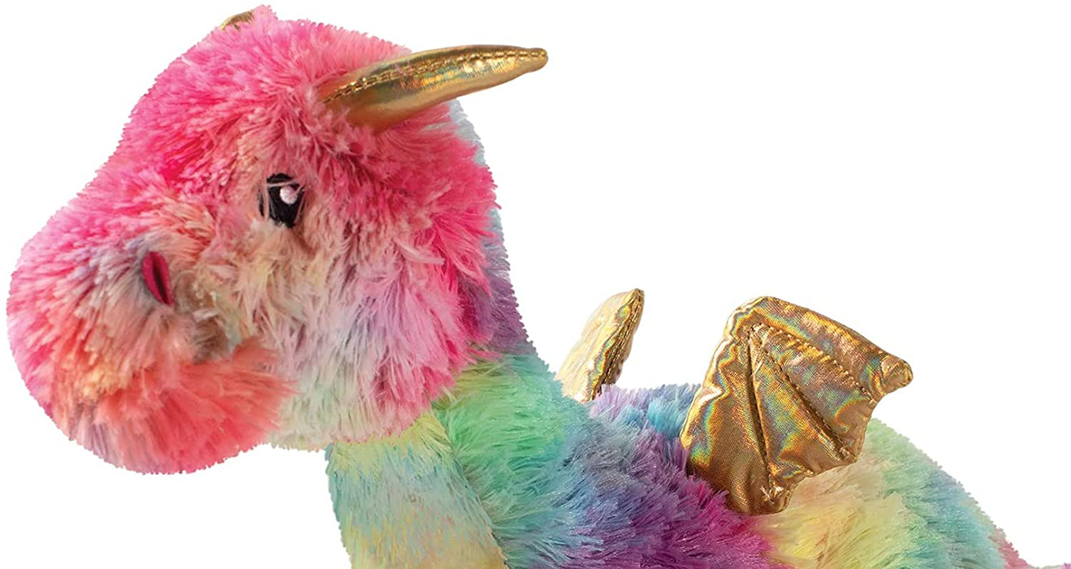 Fringe Studio Dog Toy, Rainbow Dragon-Plush Pet Toy (289365)