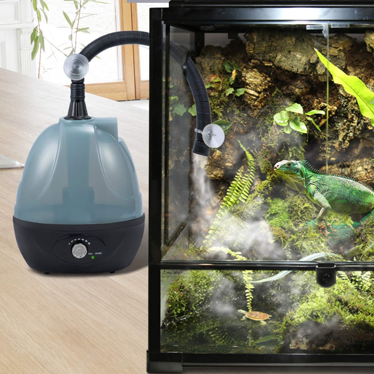 BETAZOOER Reptile Humidifiers Mister Fogger with Extension Tube/Hose, Suitable for Reptiles/Amphibians/Herps/Vivarium with Terrariums and Enclosures (2.5 Liter Tank) Animals & Pet Supplies > Pet Supplies > Reptile & Amphibian Supplies > Reptile & Amphibian Substrates BETAZOOER   