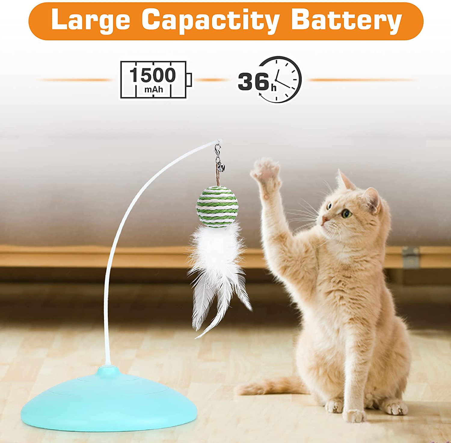 Cat Toy Kitten Toy Interactive Automatic Cat Toys for Indoor Cat, Electric Cat Feather Toy Teaser Small Cat, Rechargeable Rotating for Puzzle Brain Stimulate Hunting Instinct