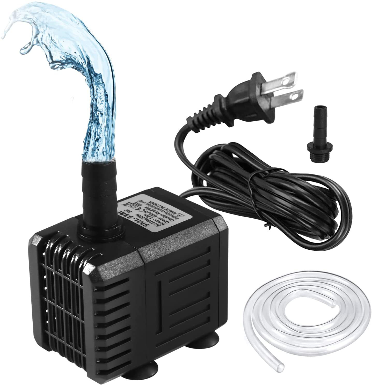 Fountain Pump, 520GPH Submersible Water Pump with Dry Burning Protection, 30W Small Fountain Pond Pump with 6.5Ft Tubing (1/2 Inch ID), 2000L/H, 3 Nozzles for Aquariums, Fish Tank, Hydroponics Animals & Pet Supplies > Pet Supplies > Fish Supplies > Aquarium & Pond Tubing AsFrost 150GPH  