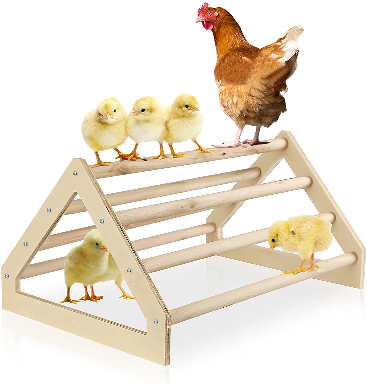 Bfttlity Handmade Chicken Roosting Bar Stand Sturdy Wooden Chick Parrot Perches Toy for Bird Parrot Hens (Frame Style) Animals & Pet Supplies > Pet Supplies > Bird Supplies > Bird Ladders & Perches Bfttlity Frame Style  