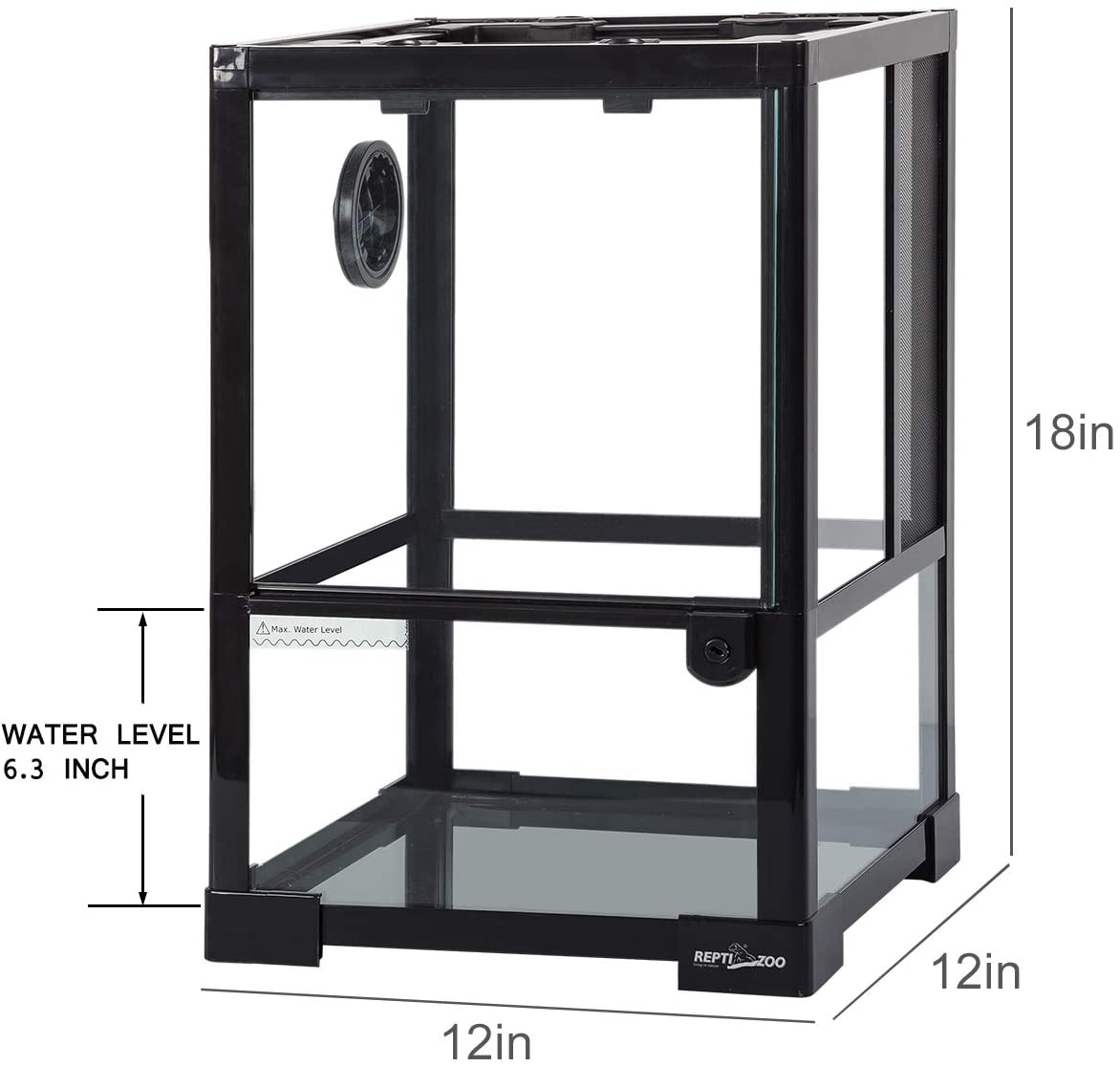 REPTIZOO Full Glass Reptile Terrarium 10 Gallon 12" X 12" X 18", Small Habitat Cage Breeder for Reptile Lizard Frog Insects Small Animals, Top Screen Ventilation & Feeding Animals & Pet Supplies > Pet Supplies > Small Animal Supplies > Small Animal Habitat Accessories REPTI ZOO   