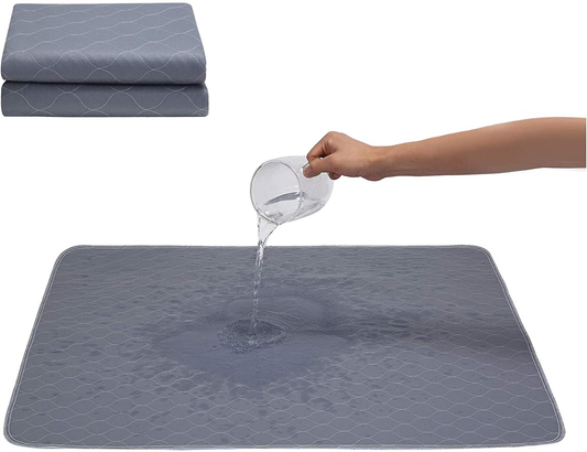 Jdpet Washable Dog Pee Pads+Free Grooming Gloves - Reusable Whelping Pads,Waterproof Dog Mat Non-Slip Puppy Potty Training Pads for Dogs, Cats, Bunny Animals & Pet Supplies > Pet Supplies > Dog Supplies > Dog Diaper Pads & Liners JdPet Grey 48"X48"(2Pack) 