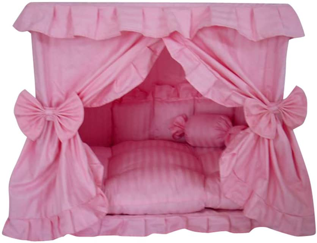 Princess Pink Pet Dog Handmade Bed House+1 Candy Pillow Animals & Pet Supplies > Pet Supplies > Dog Supplies > Dog Houses Yolley Medium  