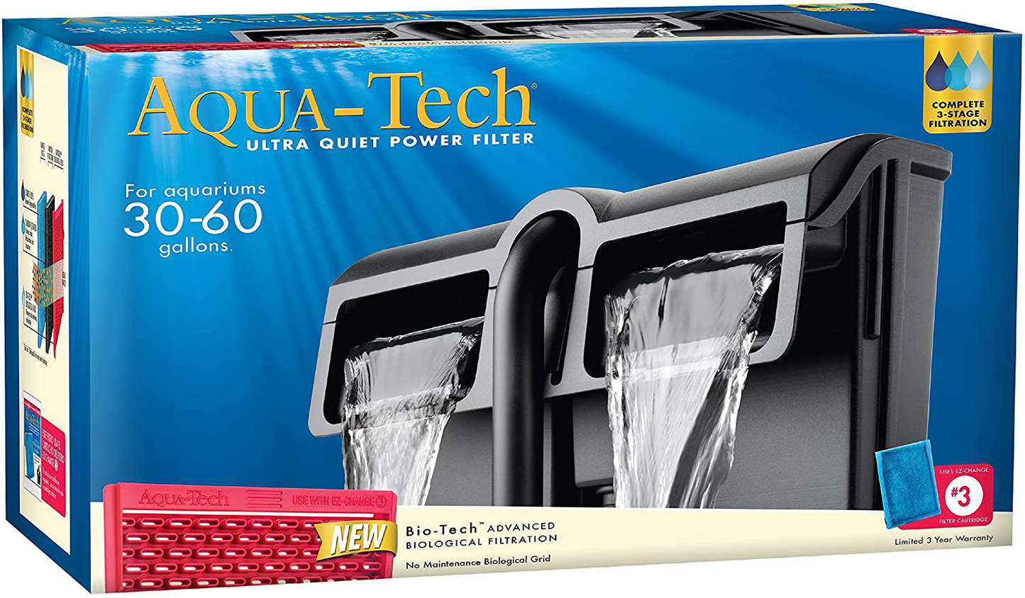 AQUA-TECH Power Filter for Aquariums, 3-Stage Filtration (Packaging May Vary) Animals & Pet Supplies > Pet Supplies > Fish Supplies > Aquarium Filters AQUA-TECH 30 to 60 Gallon  