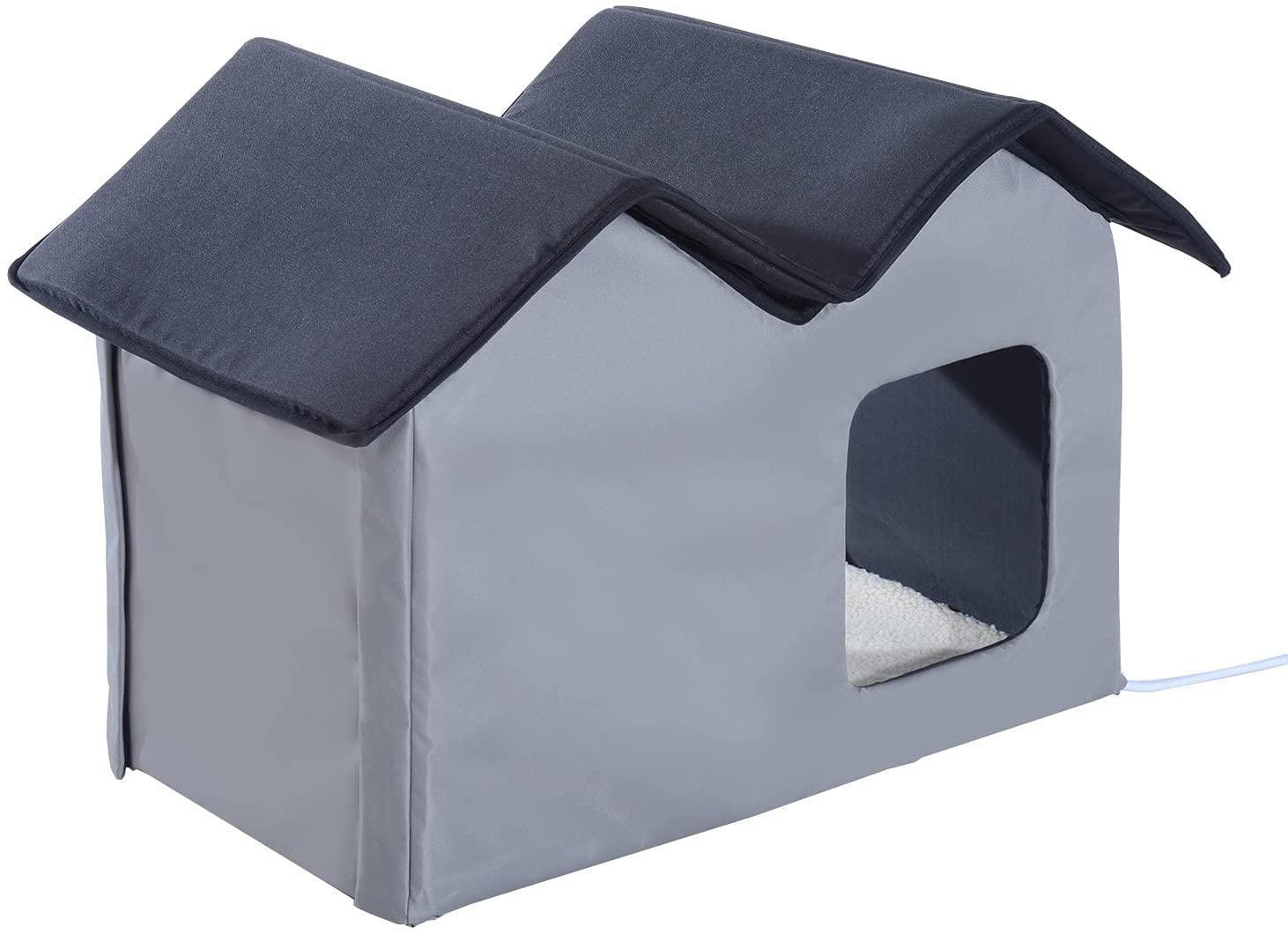 Pawhut Double Heated Portable Indoor Cat Shelter House